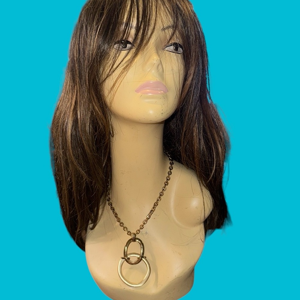 ETIENNE AIGNER Vintage GOLD DOUBLE DISC PENDANT‎ NECKLACE